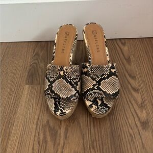 Espadrille Heels Snake Print
